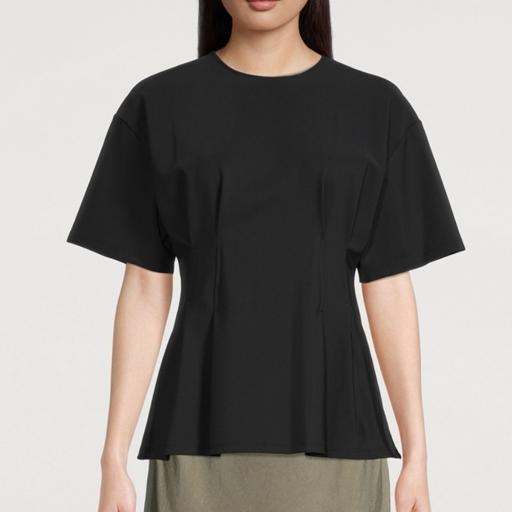 Theory Precision Ponte Corset Tee Shirt Black Modern